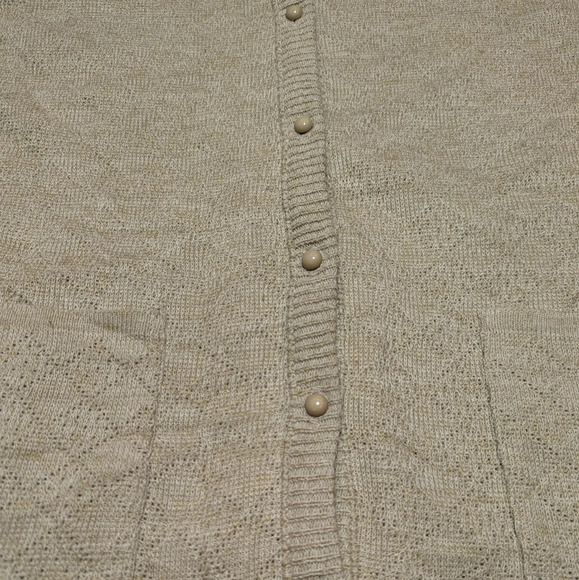 Vintage Penman's Oatmeal Cream Tan Button Down Knit Cardigan Woman Small - Picture 4 of 9